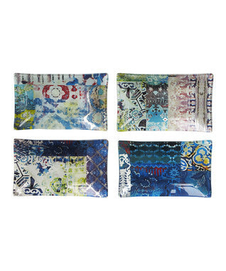 Glass Appetizer Tray - Set of Four
